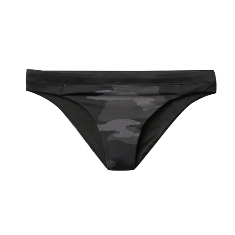 Athleta S Freestyle Camo Bottom black gray bikini swim bathing suit beach cheeky